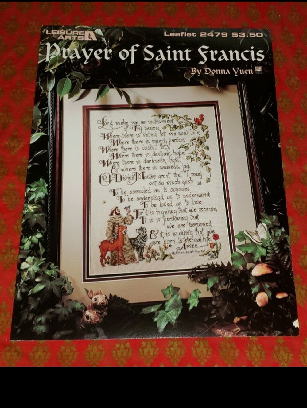 Leisure Arts "Prayer Of Saint Francis" Cross-Stitch Pattern Leaflet 2479